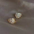 Vintage Copper Teardrop Stud Earrings Micro Pave Zircon Geometric Luxury Earrings