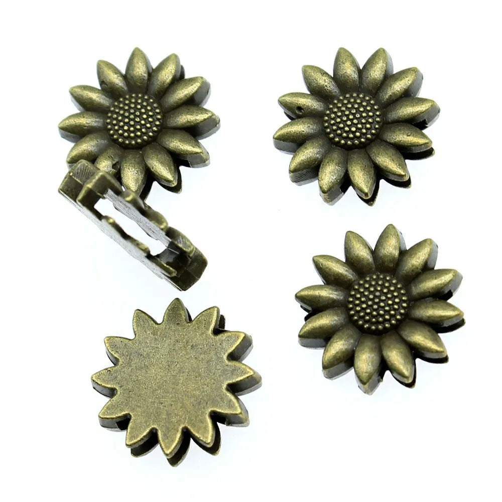 19x19x5mm 3.2g Multicolor Zinc Alloy Sunflower Loose Metal Beads for Bracelet Jewelry Making