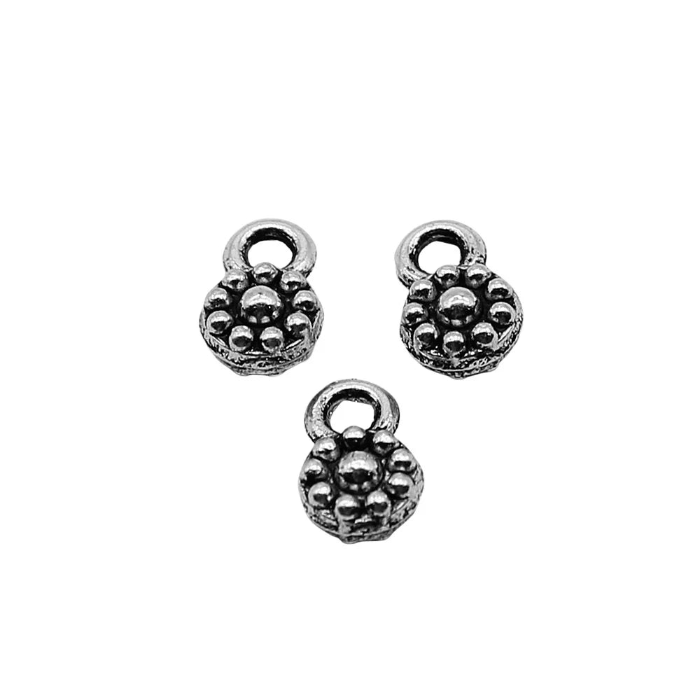 5x9mm 0.3g Zinc Alloy Flower Charm Pendants for DIY Bracelet Necklace Jewelry Making