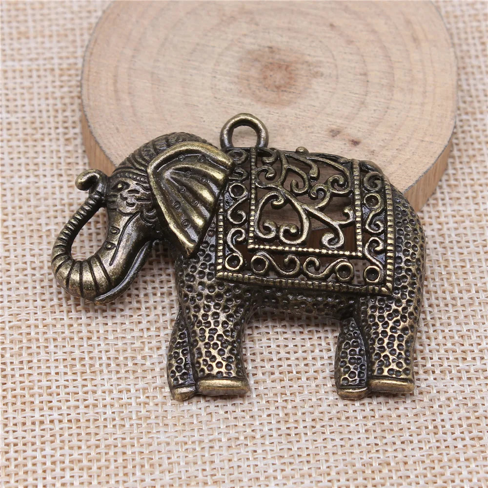 59x47mm 17.5g Multicolor Zinc Alloy Elephant Charm Pendant for DIY Necklace Bracelet Jewelry Making