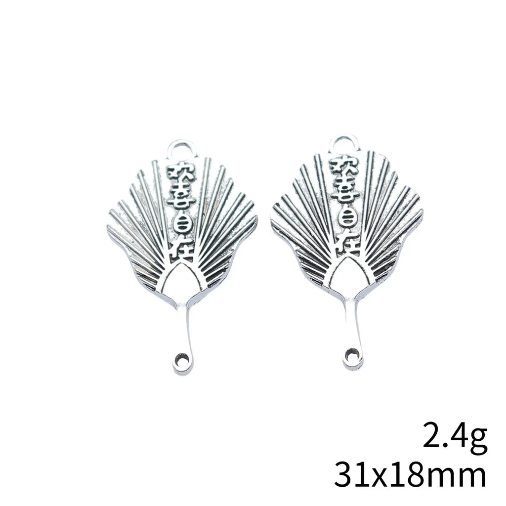 31x18mm 2.4g Multicolor Zinc Alloy Buddhist Palm Fan Double Sided Charm Pendant for DIY Necklace Bracelet