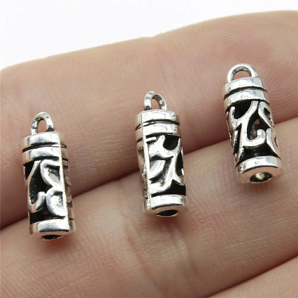 16x6x6mm 1.5g Multicolor Zinc Alloy Carved Weight Shape Tassel Caps for DIY Jewelry Making