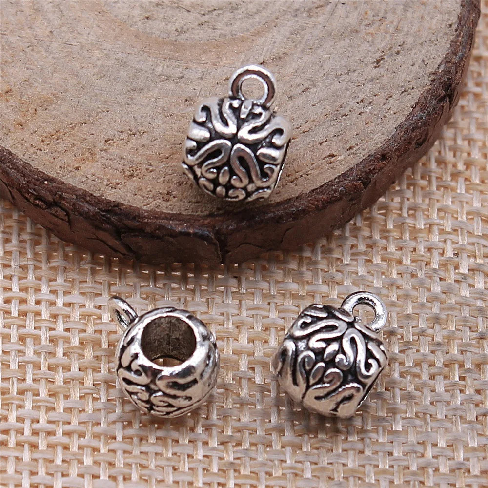 8x12mm 1.7g Antique Silver Zinc Alloy Pendant Bail Connector Charm Finding for DIY Necklace Bracelet
