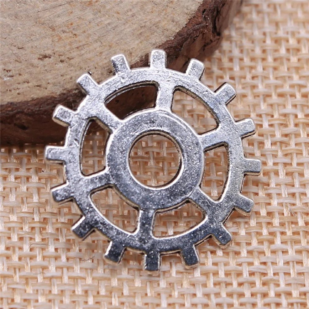 25mm 2.1g Multicolor Zinc Alloy Gear Charm Pendant for DIY Steampunk Necklace Bracelet Making