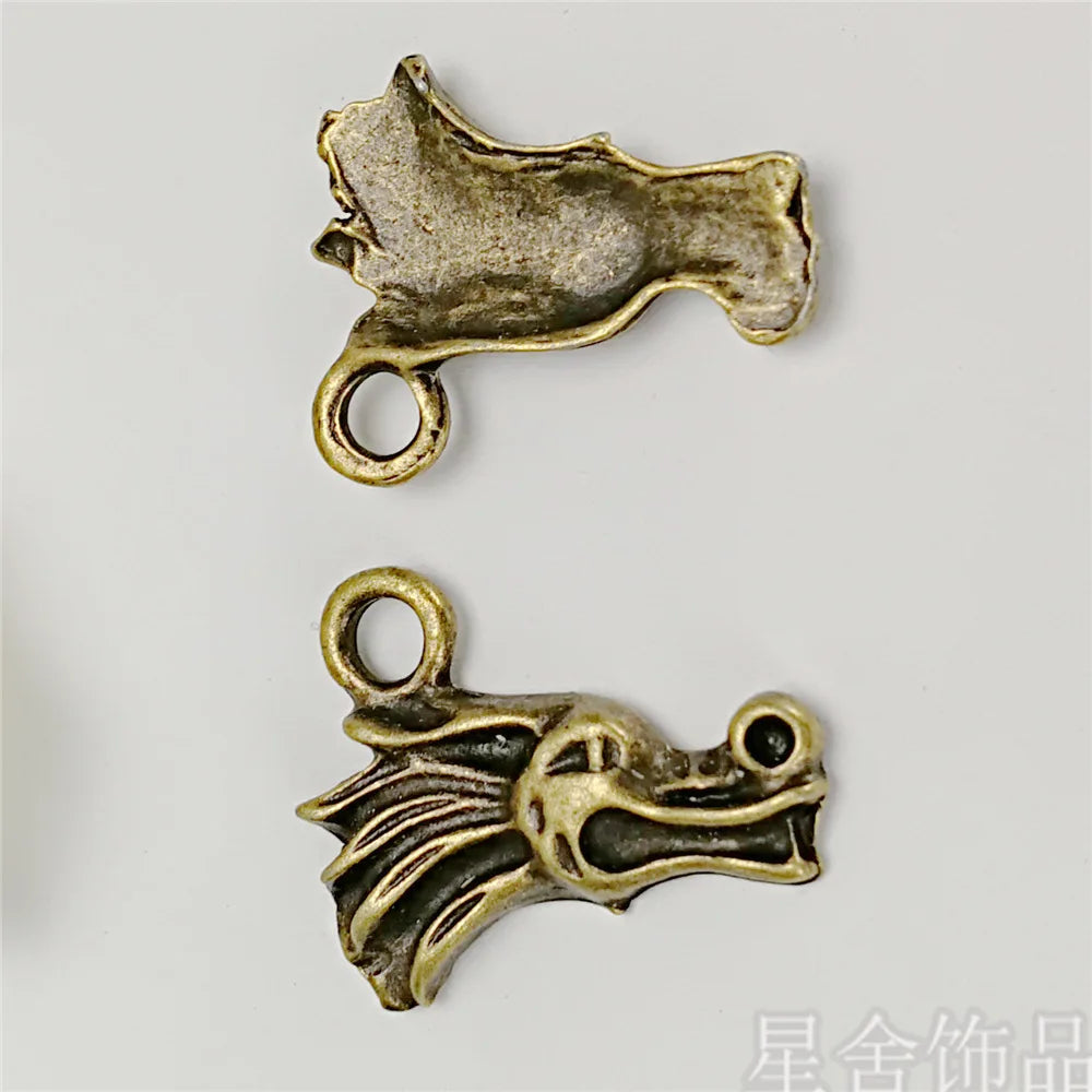 18x22MM Zinc Alloy Dragon Head Charm Pendant for DIY Necklace Bracelet Jewelry Making