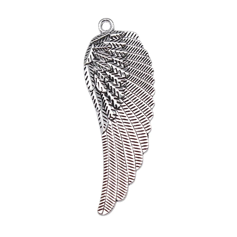 55x19mm 4.4g Multicolor Zinc Alloy Wing Charm Pendant for DIY Necklace Bracelet Jewelry Making