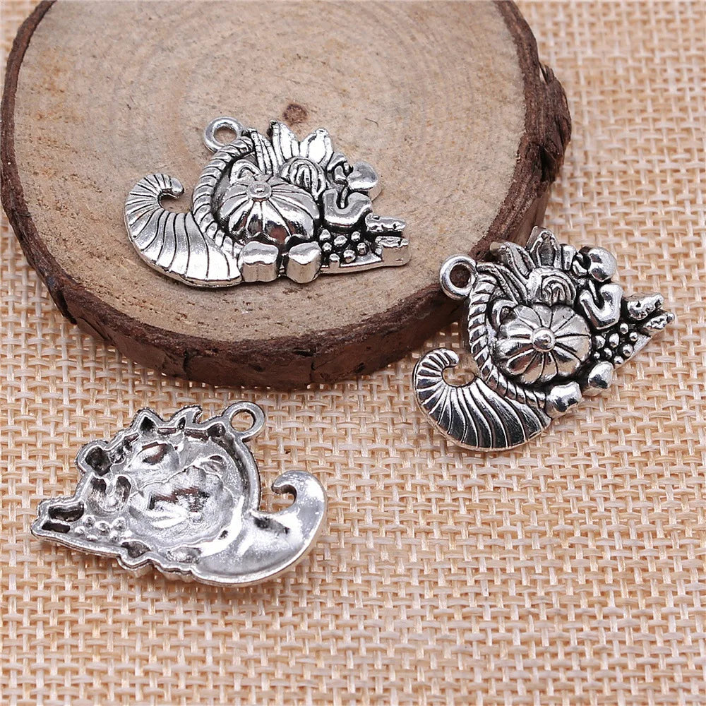 28x20mm 2.7g Antique Silver Zinc Alloy Treasure Bowl Charm Pendant for DIY Jewelry Making