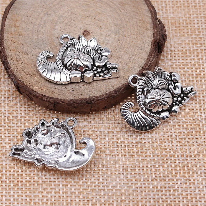 28x20mm 2.7g Antique Silver Zinc Alloy Treasure Bowl Charm Pendant for DIY Jewelry Making