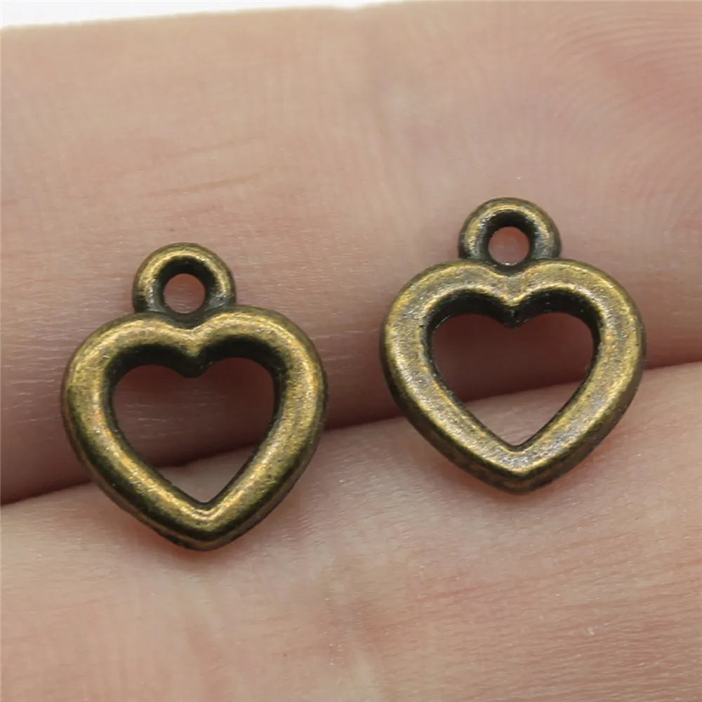 10x12mm 0.7g Multicolor Zinc Alloy Heart Charm Pendant for DIY Necklace Bracelet Jewelry Making