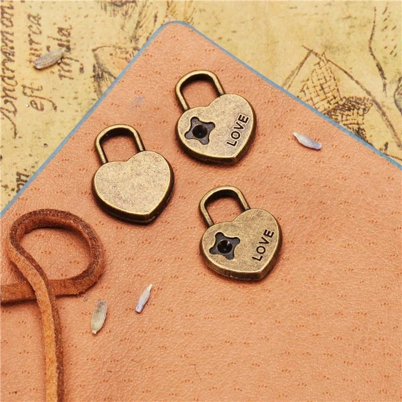 17x13MM Antique Silver Zinc Alloy Heart Lock Charm Pendant for DIY Necklace Bracelet Jewelry Making