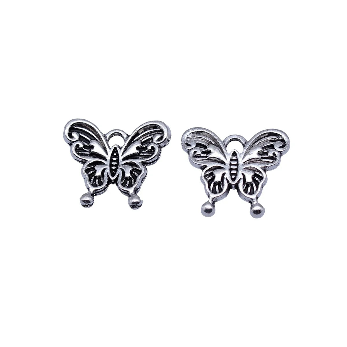 15x13mm 0.91g Antique Silver Zinc Alloy Butterfly Charm Pendant for DIY Bracelet Necklace Jewelry