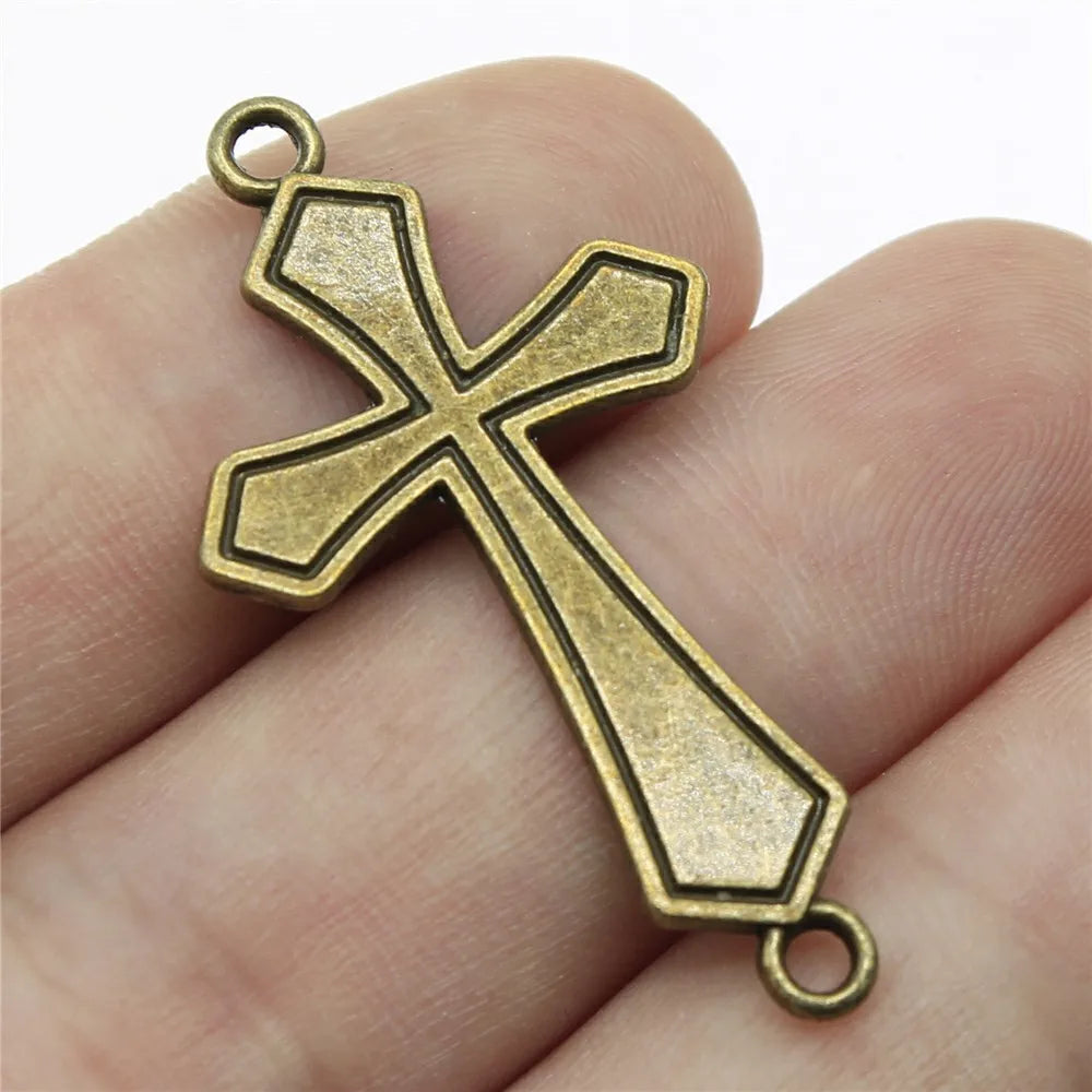 42x22mm 2.3g Multicolor Zinc Alloy Cross Connector Charm for DIY Bracelet Necklace Jewelry Making