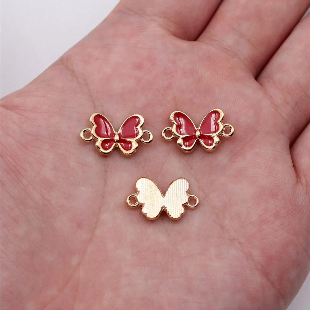 17.5x10.4mm 1g Multicolor Zinc Alloy Butterfly Connector Charm for DIY Bracelet Necklace Jewelry Making