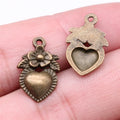 11x18mm 0.8g Multicolor Zinc Alloy Flower Heart charm pendant for DIY necklace bracelet making