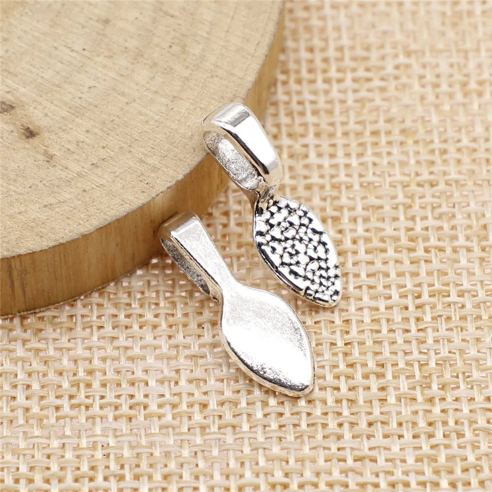 7x21mm 1.1g Antique Silver Zinc Alloy Pendant Bail Jewelry Findings for DIY Charm Necklace Making