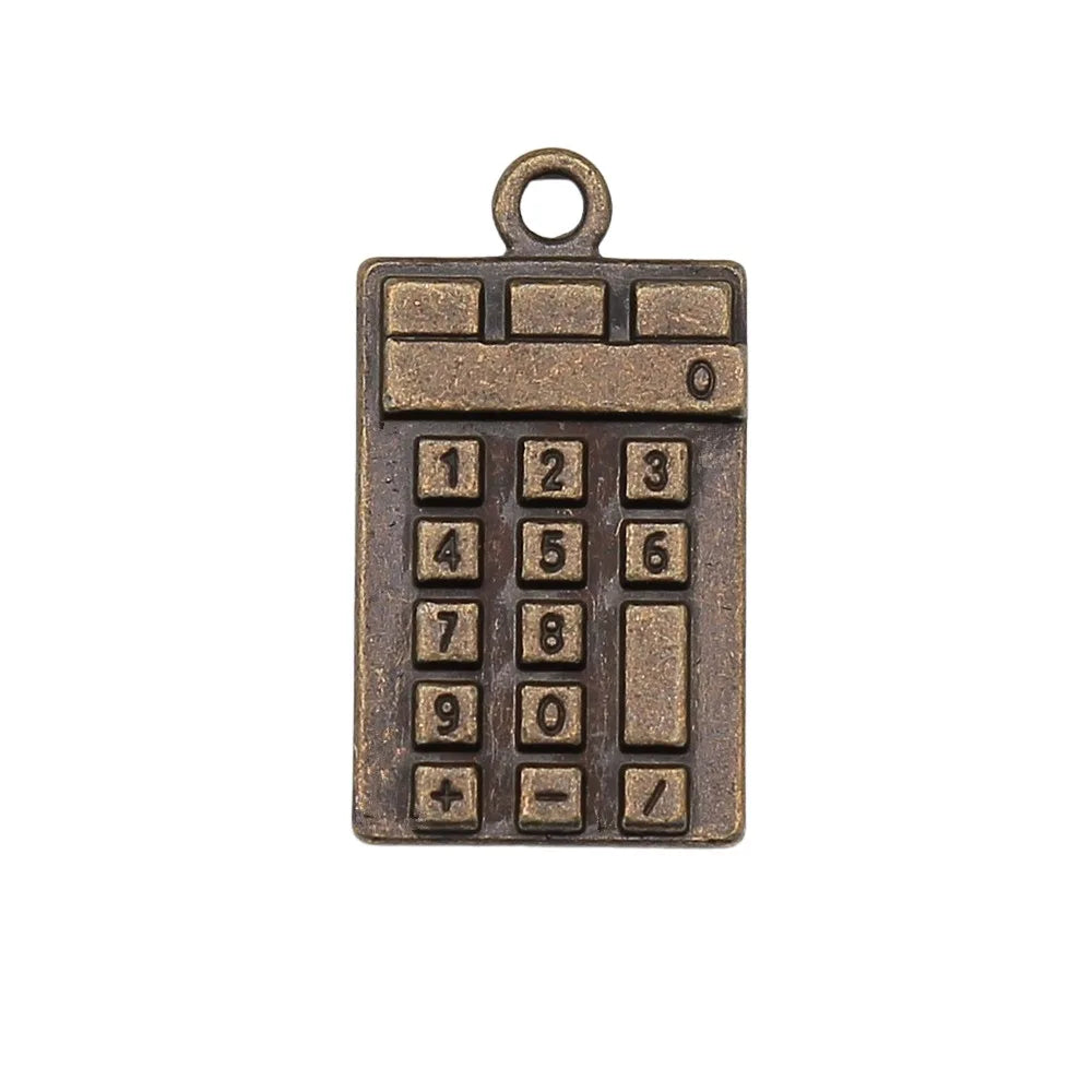 23x13mm 2.6g Multicolor Zinc Alloy Calculator Charm Pendant for DIY Bracelet Necklace Jewelry Making