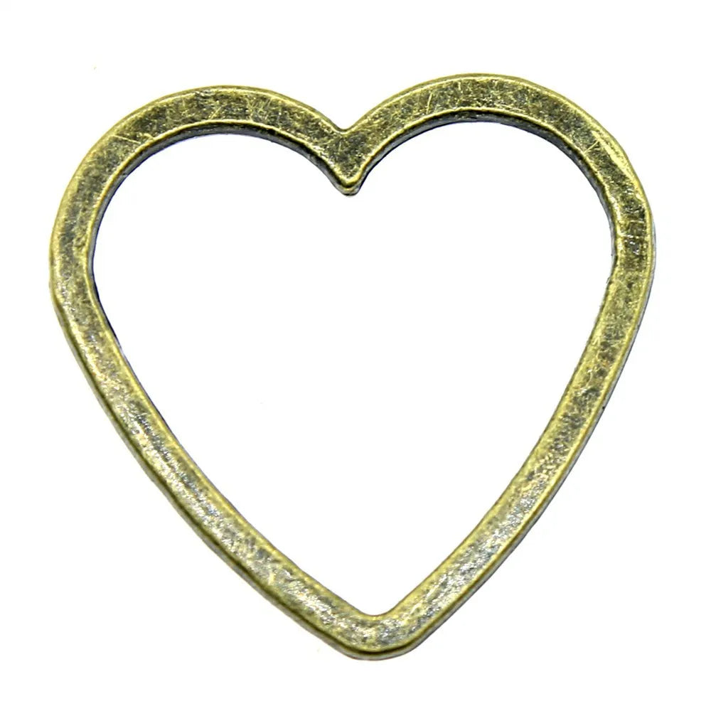 24x25mm 1.3g Multicolor Zinc Alloy Hollow Heart Connector Charm for DIY Necklace Bracelet Making
