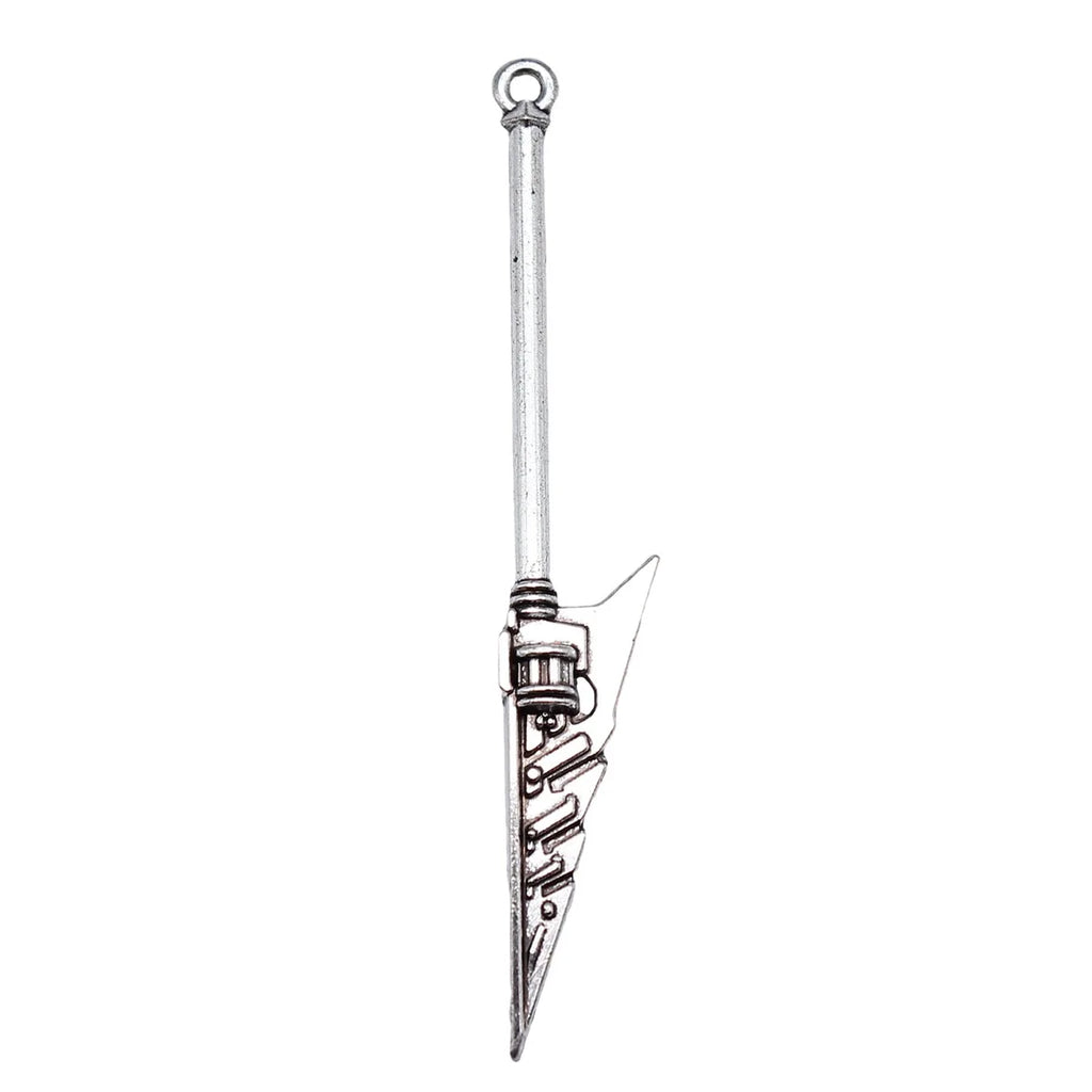 59mm 1.9g Antique Silver Zinc Alloy Sword Spear Halberd Charm Pendant for Cosplay Jewelry Making