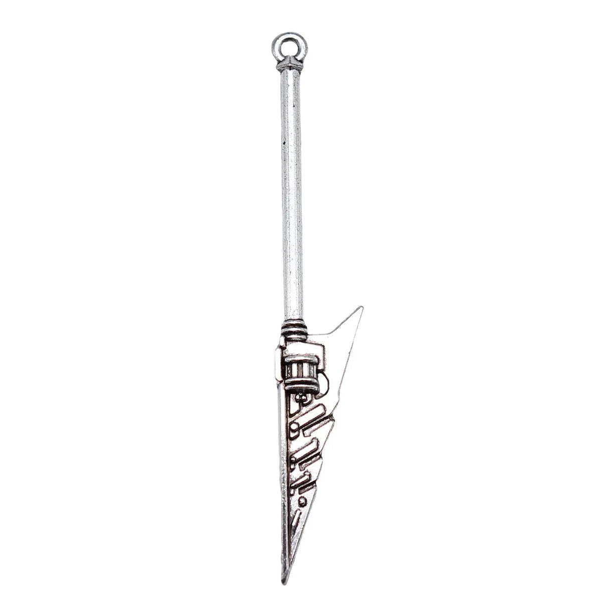 59mm 1.9g Antique Silver Zinc Alloy Sword Spear Halberd Charm Pendant for Cosplay Jewelry Making