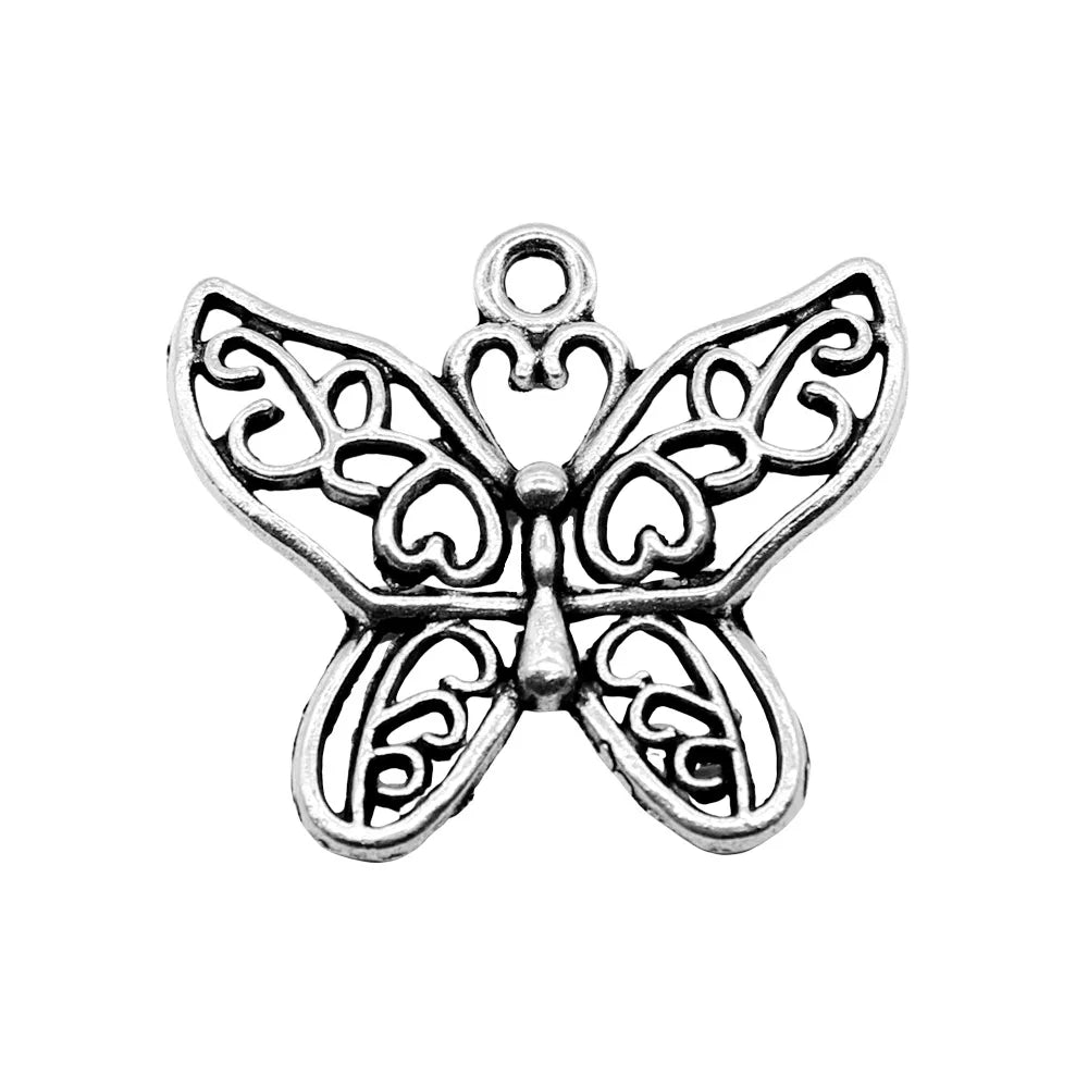 26x31mm 2.3g Multicolor Zinc Alloy Butterfly Charm Pendant for DIY Necklace Bracelet Jewelry Making