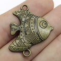 37x30mm 4.6g Antique Bronze Zinc Alloy Tropical Fish Connector Charm for DIY Bracelet Jewelry