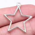 30x27mm 1.5g Multicolor Zinc Alloy Hollow Five Point Star Charm Pendant for DIY Jewelry Making