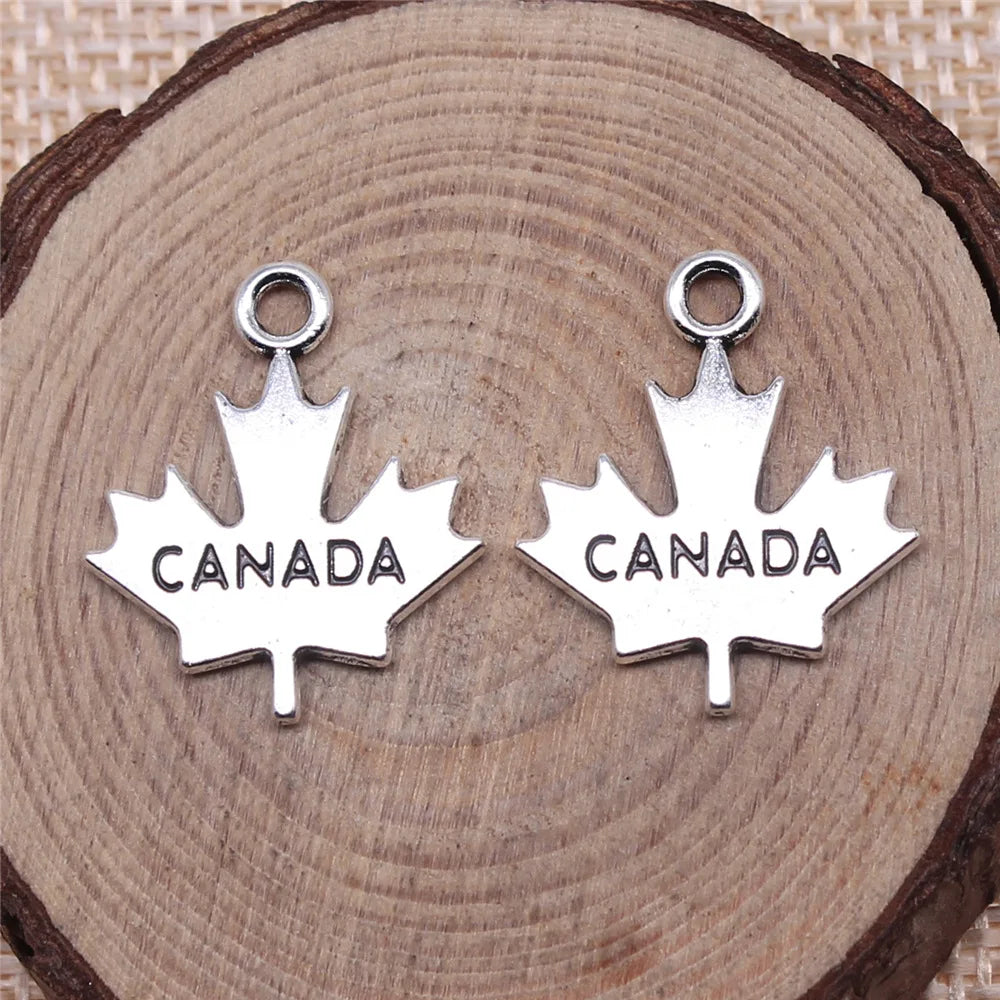 22x18mm 1.7g Multicolor Zinc Alloy CANADA Maple Leaf Charm Pendant for DIY Jewelry Making