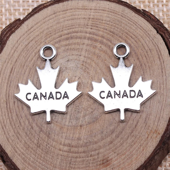 22x18mm 1.7g Multicolor Zinc Alloy CANADA Maple Leaf Charm Pendant for DIY Jewelry Making