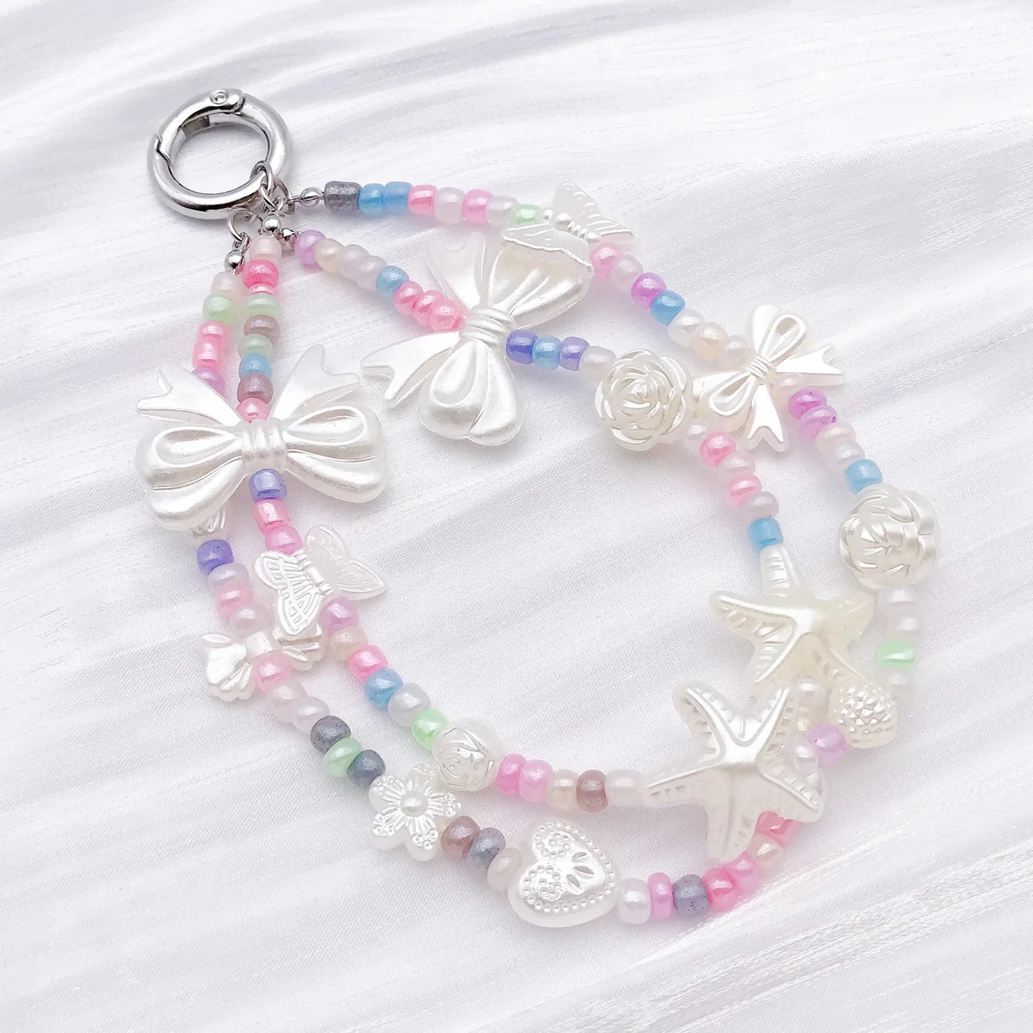 Acrylic Butterfly Shell Heart Double Sided Loose Spacer Beads for DIY Jewelry Accessories