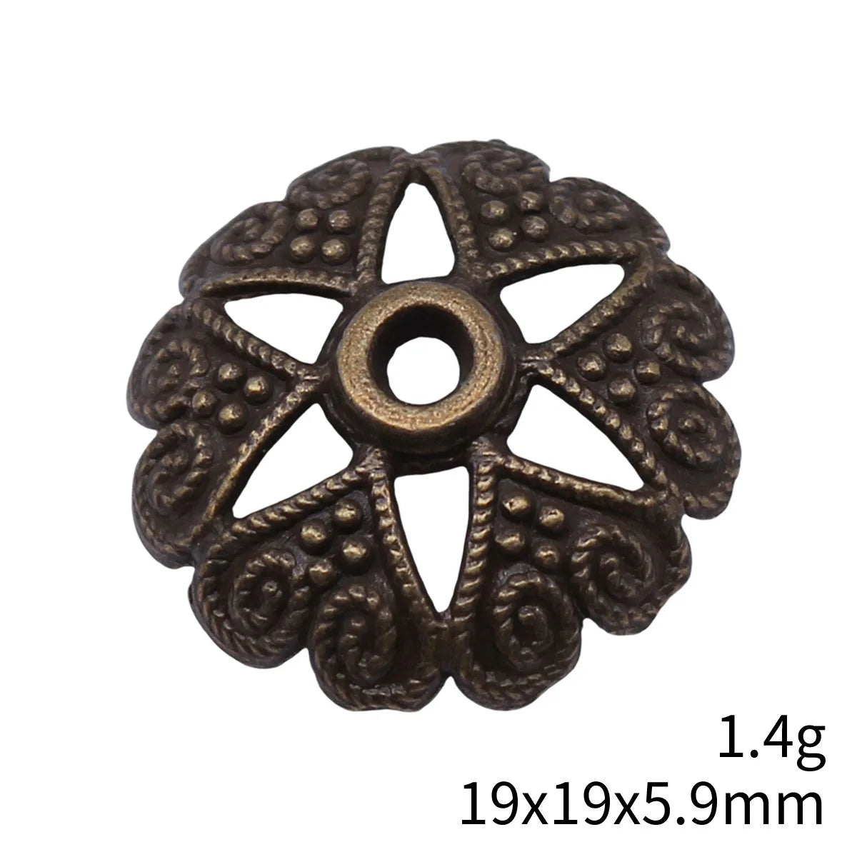 19x19x5.9mm 1.4g Multicolor Zinc Alloy Flower Bead Caps for DIY Bracelet Necklace Jewelry Making