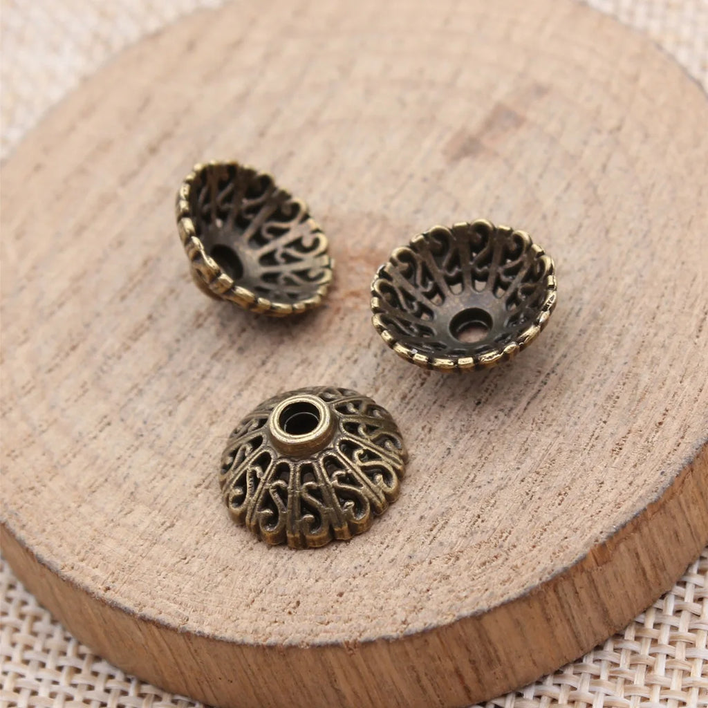 14x14x6.3mm 1.1g Multi Color Zinc Alloy Flower Bead Caps for DIY Earrings Necklace Bracelet Making