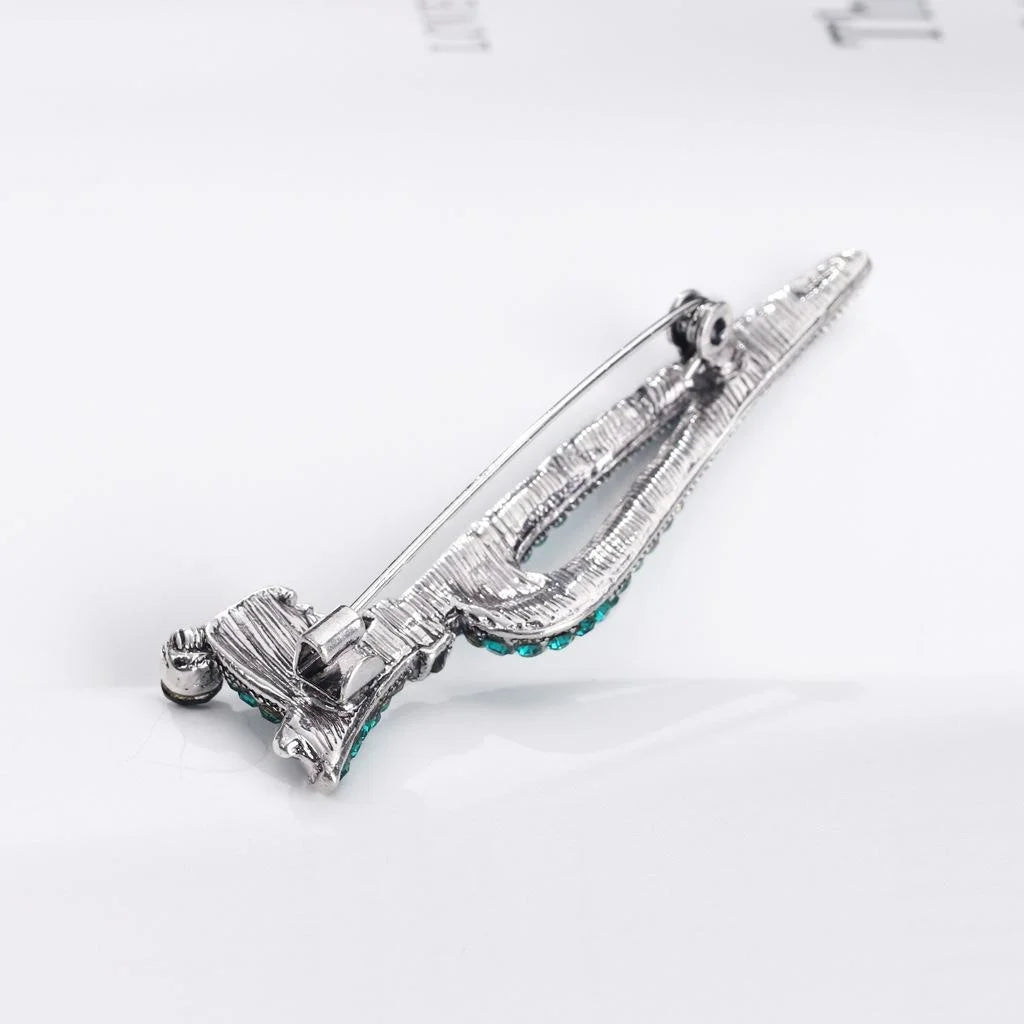 Cute Emerald Rhinestone Cartoon Dog Brooch, Alloy Animal Lapel Pin Corsage For Women's Suit Gift