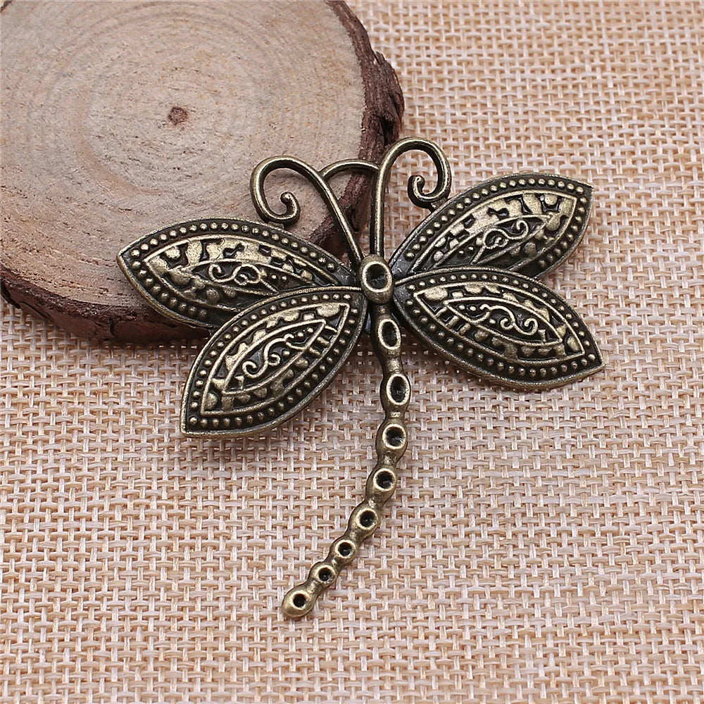 60x58mm 11.2g Multicolor Zinc Alloy Dragonfly charm pendant for necklace bracelet DIY jewelry making