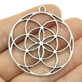 48x44mm 5.6g Antique Silver Zinc Alloy Hollow Flower Charm Pendant for DIY Necklace Jewelry Making