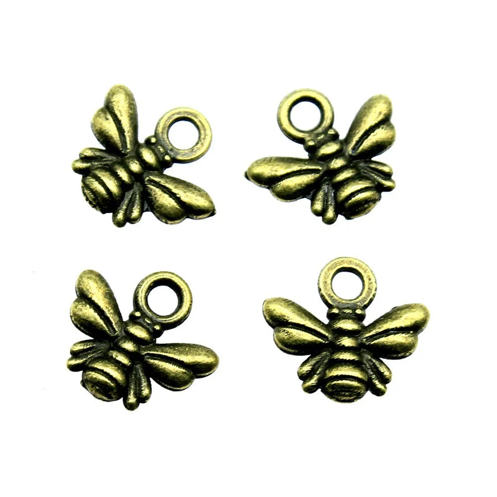 10x11mm 0.4g Multicolor Zinc Alloy Small Bee Charm Pendant for DIY Necklace Bracelet Jewelry Making