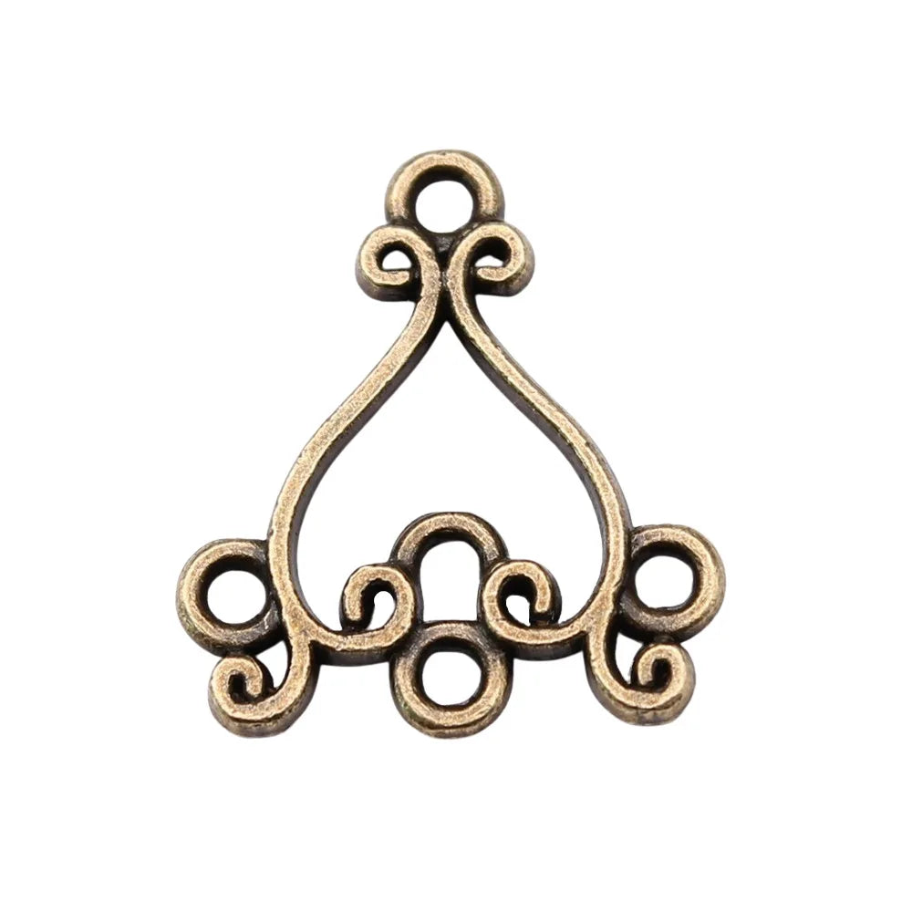 19x17mm 1.2g Zinc Alloy Openwork Geometric Hollow Earring Connector Charms for DIY Earrings Jewelry Making