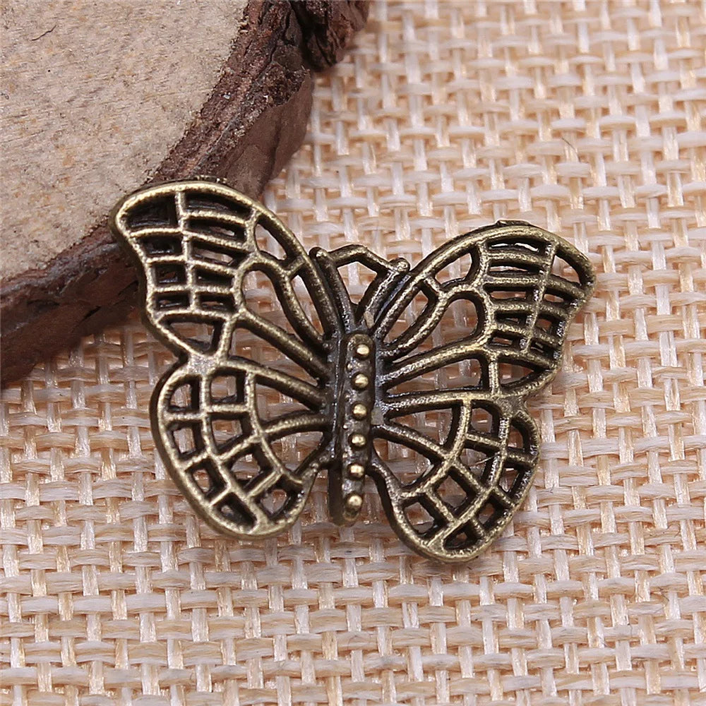 26x18mm 1.5g Vintage Zinc Alloy Butterfly Charm Pendant for DIY Earrings Necklace Jewelry Making