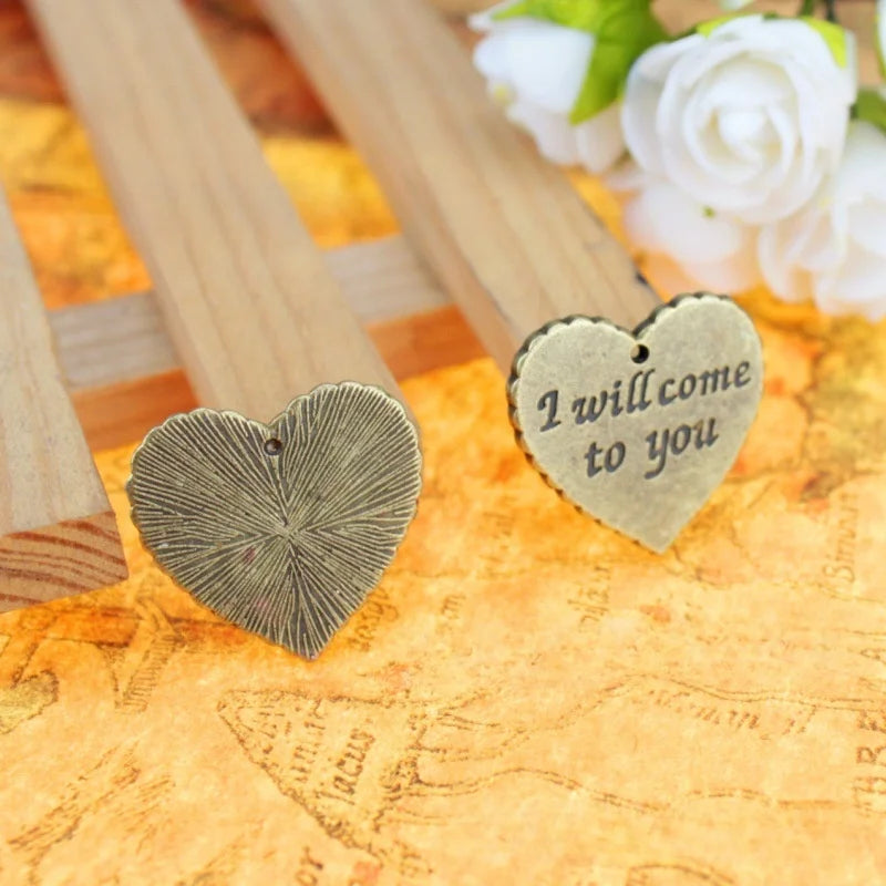 25x24MM Zinc Alloy Letter Heart Charm Pendant for DIY Necklace Bracelet Jewelry Making