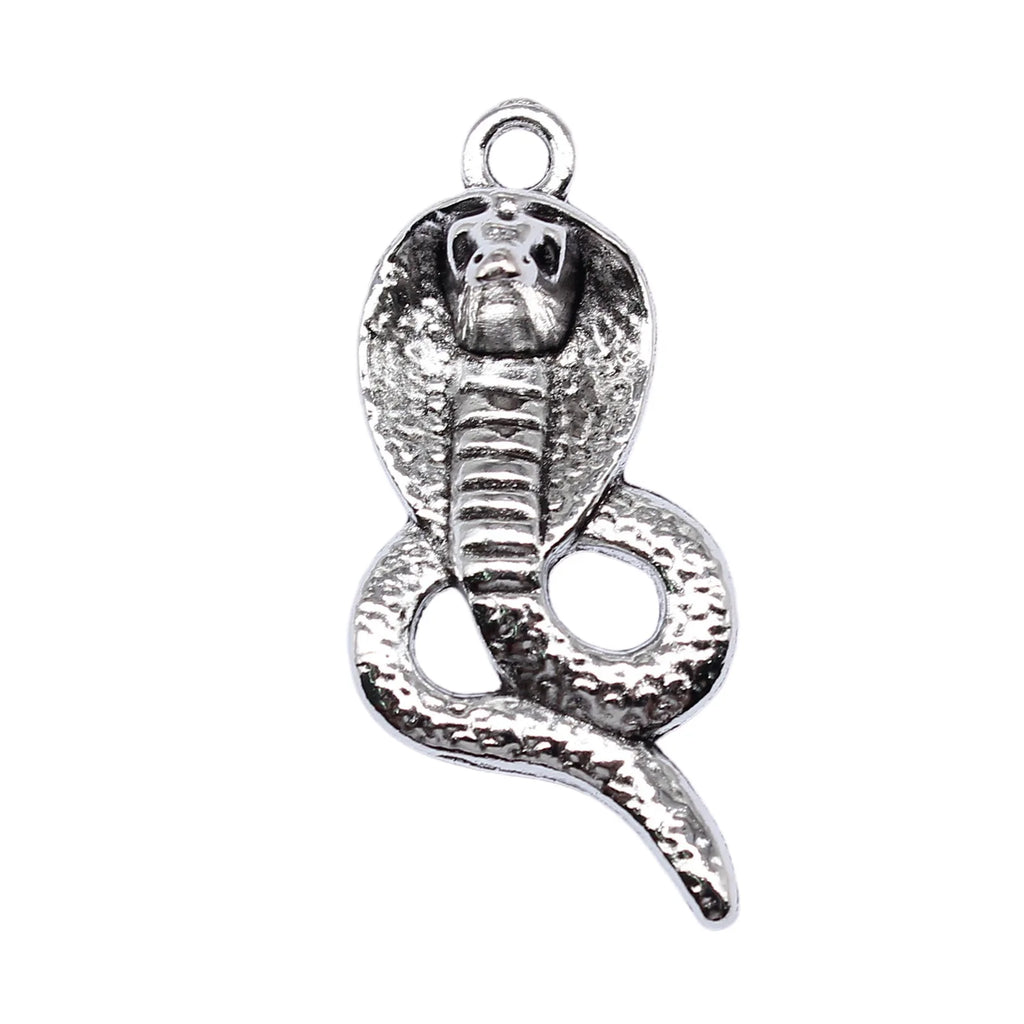 41x19mm 4.4g Antique Silver Zinc Alloy Cobra Charm Pendant for DIY Necklace Bracelet Jewelry Making