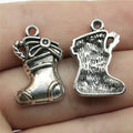 24x15mm 2.1g Antique Silver Zinc Alloy Christmas Stocking Charm Pendant for Holiday DIY Jewelry