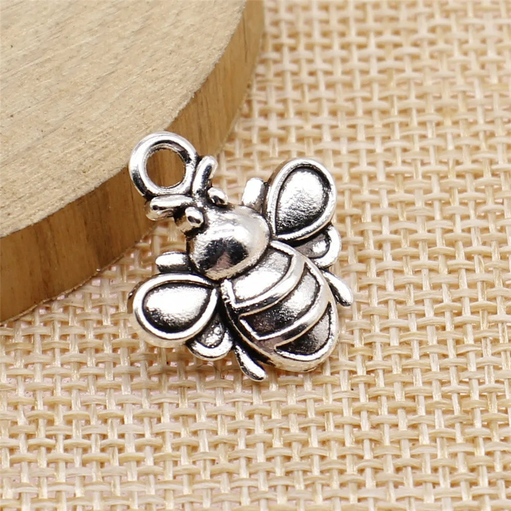 20x21mm 1.4g Zinc Alloy Bee Charm Pendant for DIY Necklace Bracelet Earring Jewelry Making