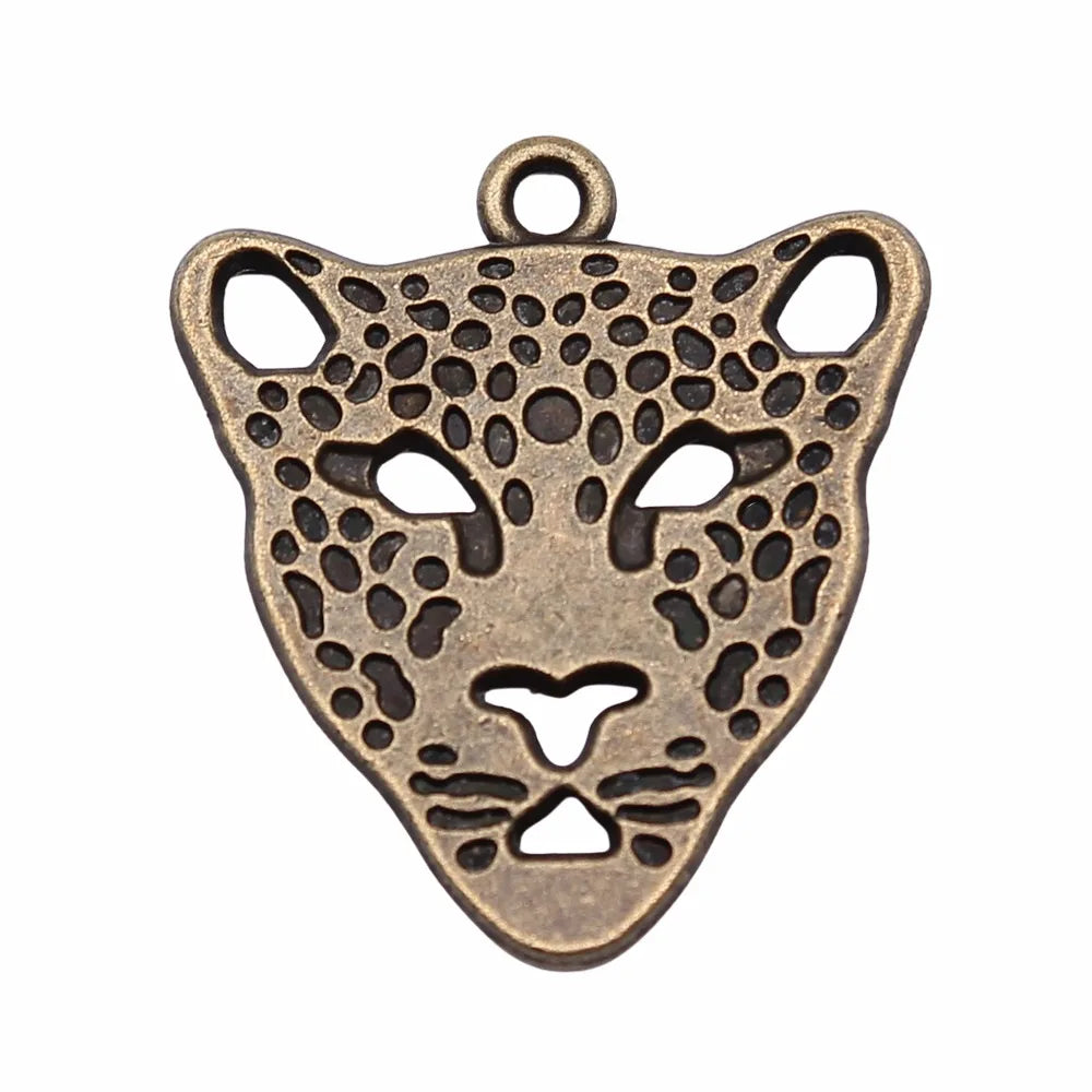 30x27mm 4.6g Multicolor Zinc Alloy Leopard Charm Pendant for Necklace Bracelet DIY Jewelry Making