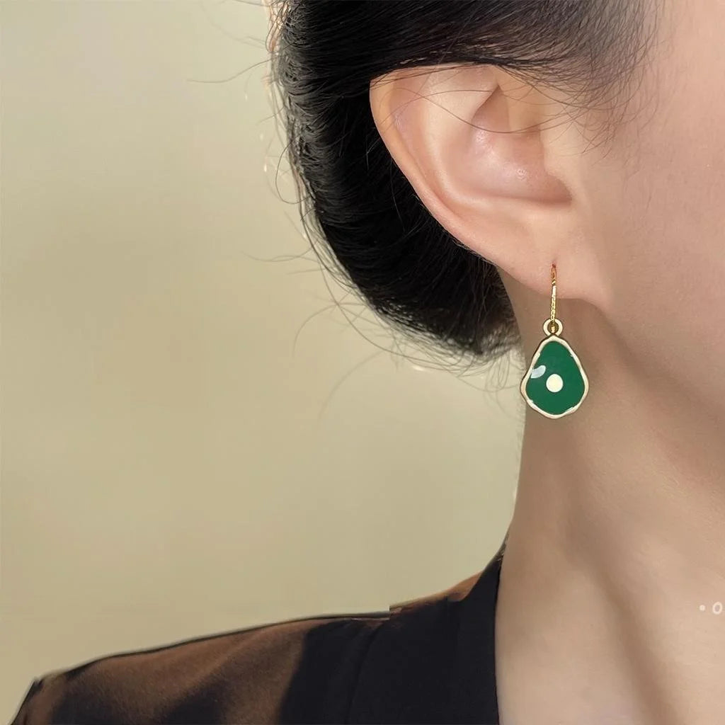 French Chic Geometric Zinc Alloy Drop Earrings, Minimalist Round Square Fashion Jewelry