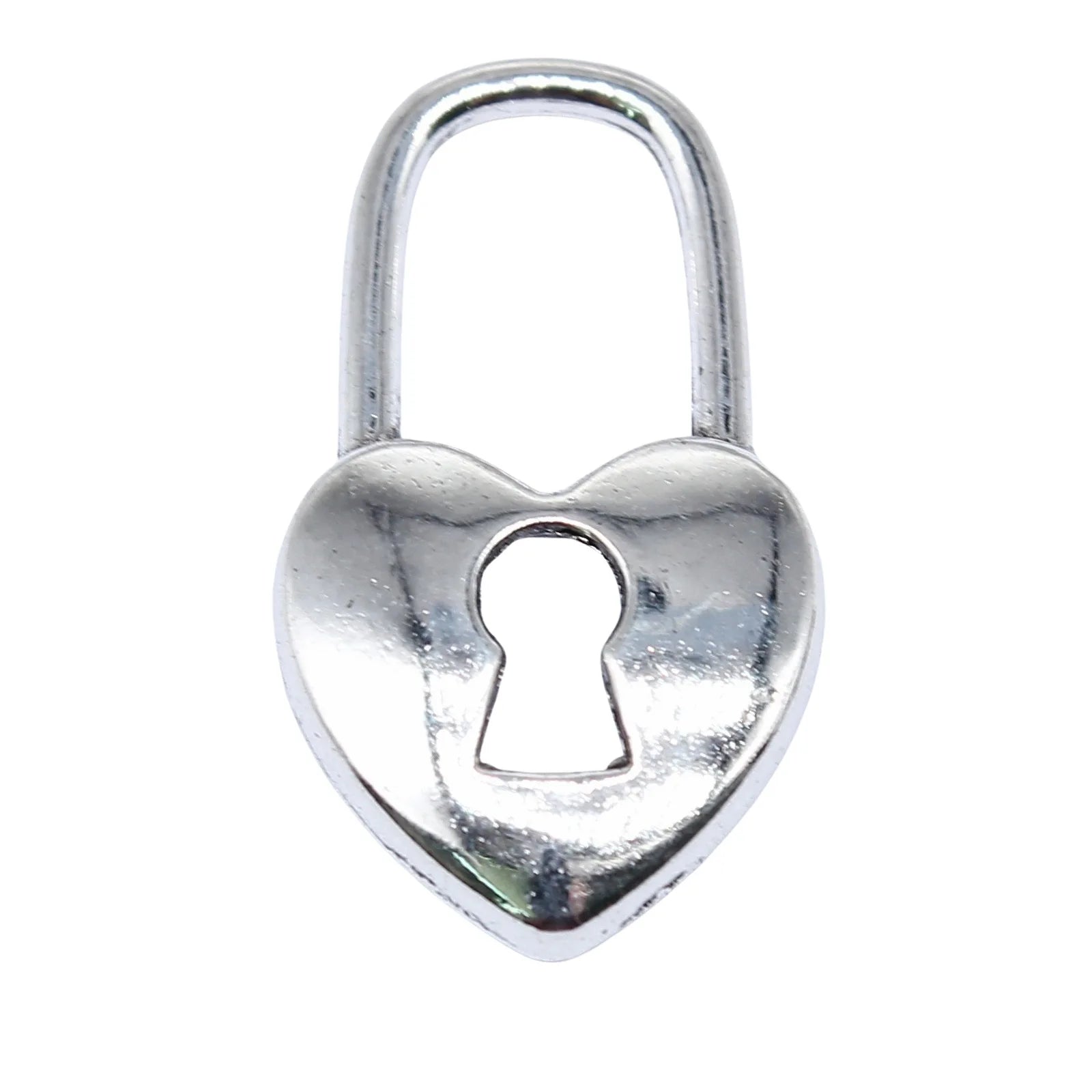 27x15mm 1.7g Antique Silver Zinc Alloy Hollow Heart Lock Charm Pendant for DIY Jewelry Making