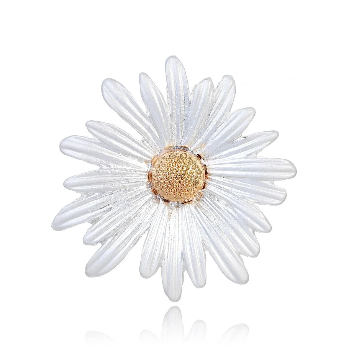 Elegant White Daisy Flower Alloy Rhinestone Brooch, Fresh Sweet Lapel Pin Corsage Suit Accessory Gift