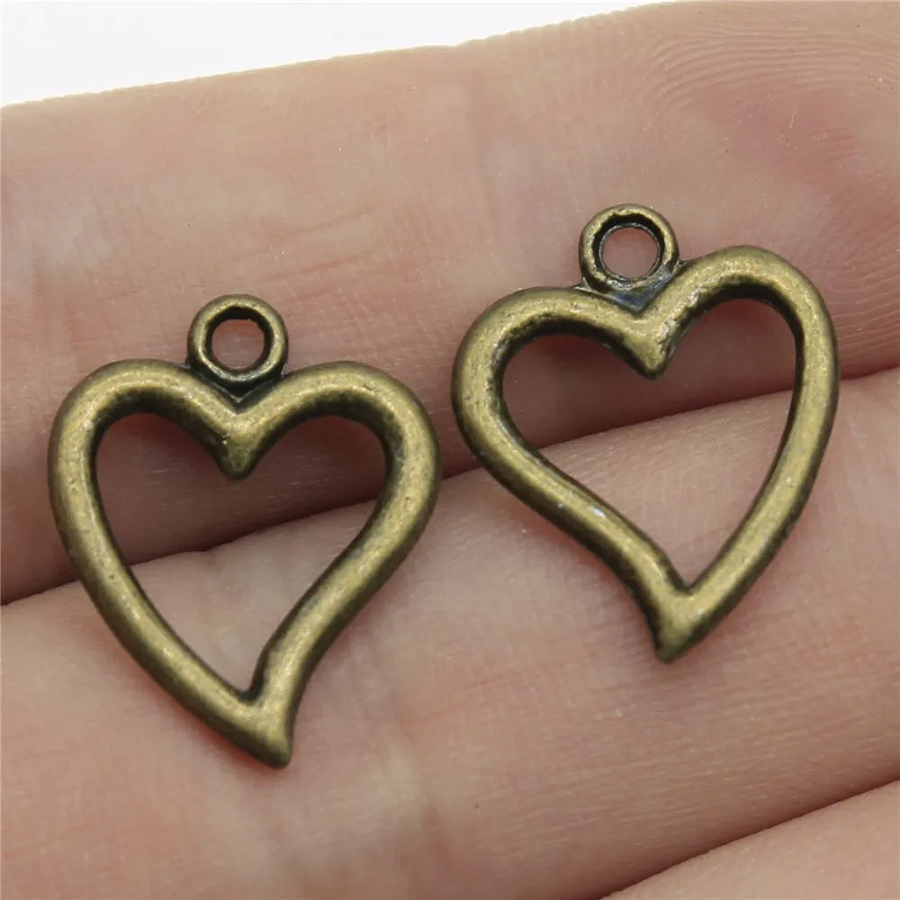 18x15mm 1g Multicolor Zinc Alloy Small Heart Charm Pendant for DIY Necklace Bracelet Jewelry Making
