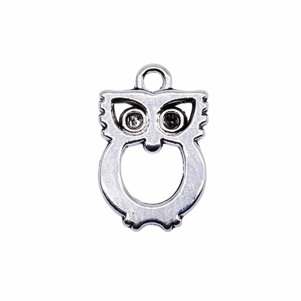 15x10mm 0.7g Multicolor Zinc Alloy Owl Cat Charm Pendant for DIY Necklace Bracelet Jewelry Making Findings