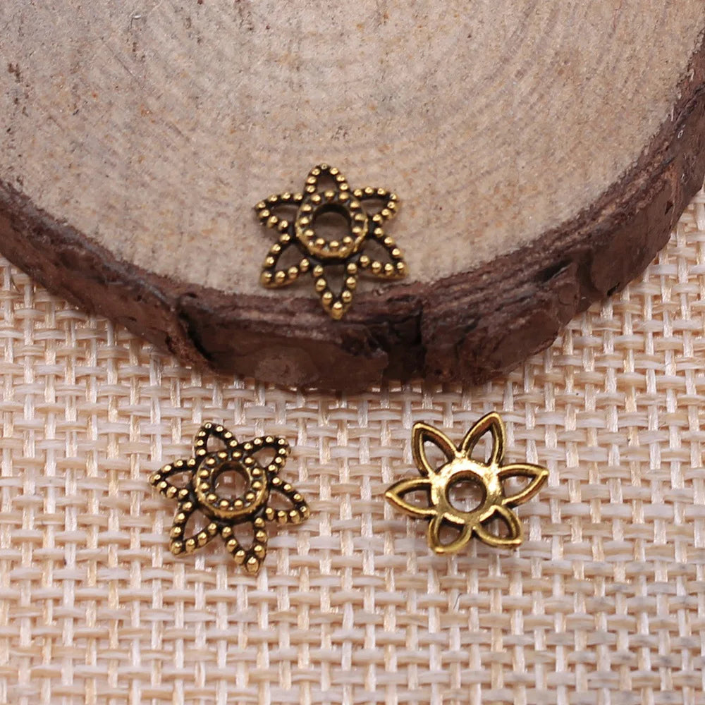 10x10mm 0.3g Multicolor Zinc Alloy Flower Bead Cap Spacer Findings for DIY Necklace Bracelet Making
