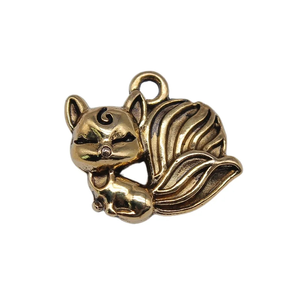 13x14mm 1.9g Multicolor Zinc Alloy Nine Tailed Fox charm pendant for necklace bracelet DIY jewelry making