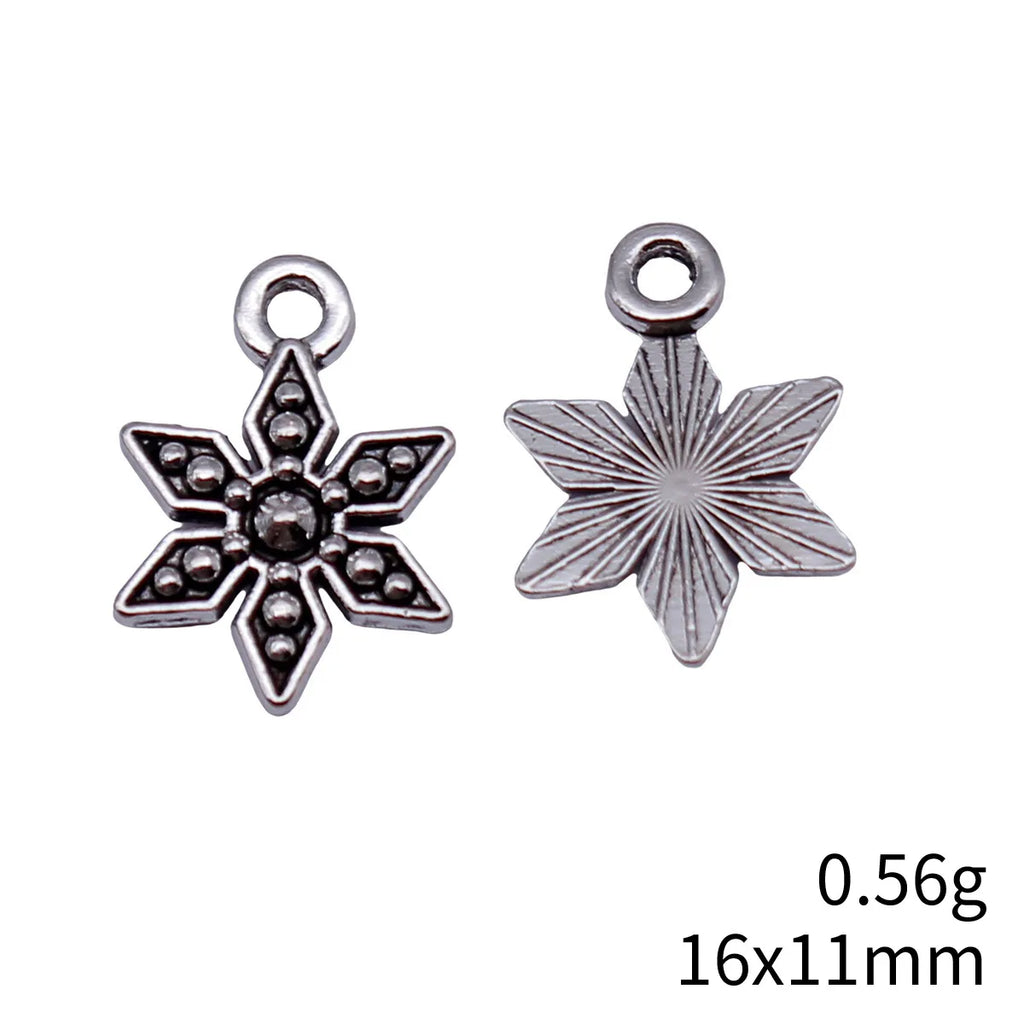 16x11mm 0.56g Antique Silver Zinc Alloy Six-Point Star Charm Pendant for DIY Bracelet Necklace Jewelry